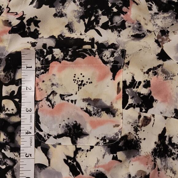 Talbots Two Way Long Sleeve Pocket Floral Blouse Size 10 - Picture 5 of 9